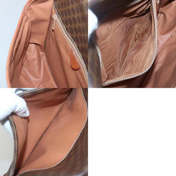 CELINE Macadam Canvas Shoulder Bag Pvc Leather Brown Gold - Picture 12 of 12